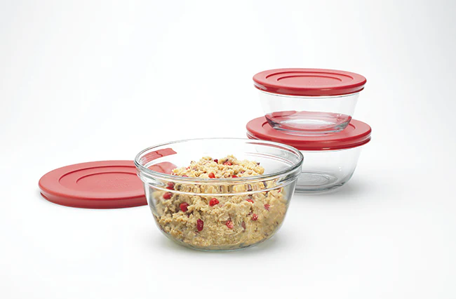 CLEARANCE Anchor Hocking® 6 Piece Mixing Bowl Set w/Cherry Lid - Image 3