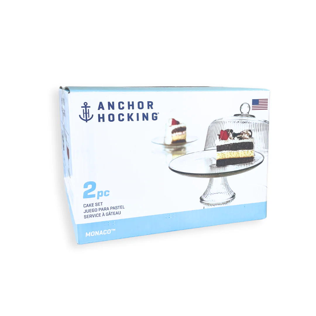 Anchor Hocking® Monaco 2 Pc Ribbed Cake Stand w/Domed Lid - Image 6