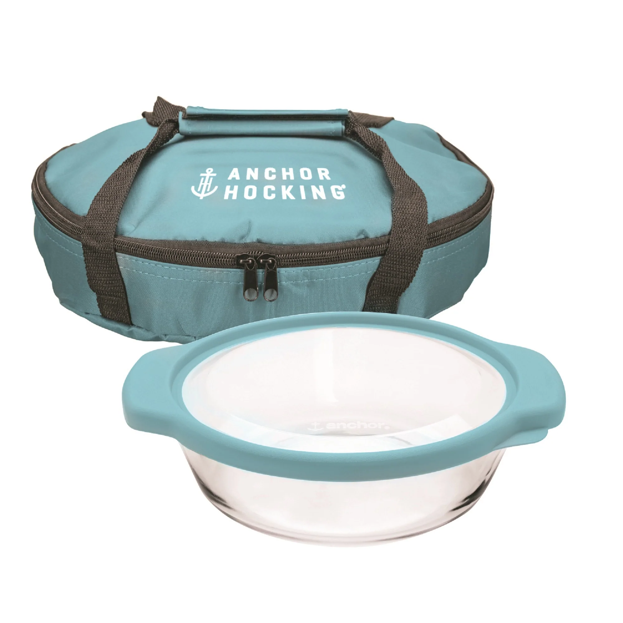 CLEARANCE Anchor Hocking® Oven Basics Baker w/TrueFit Lid-Mineral Blue 1.9L