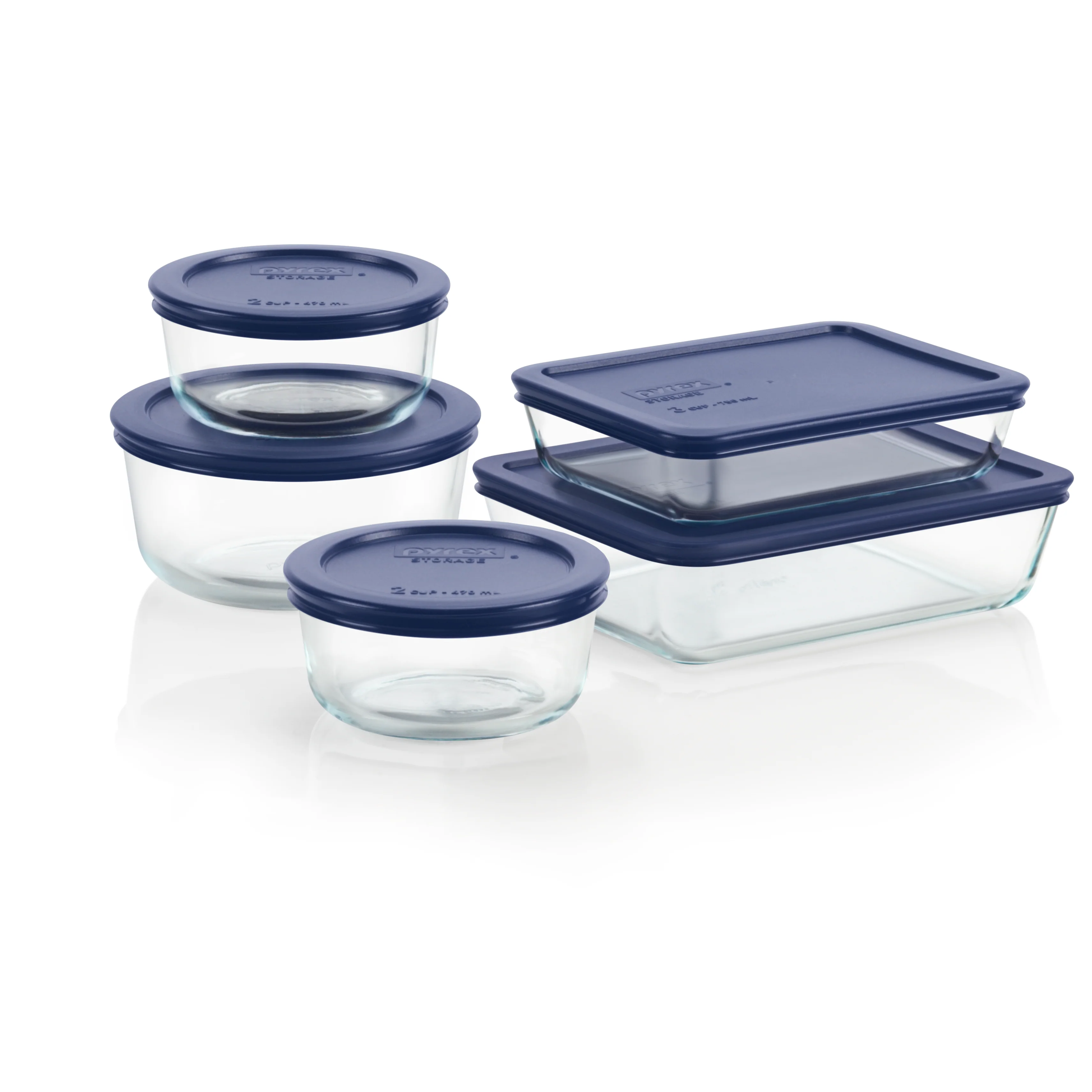 CLEARANCE Pyrex® Simply Store Storage 5 Piece Set-Navy Blue