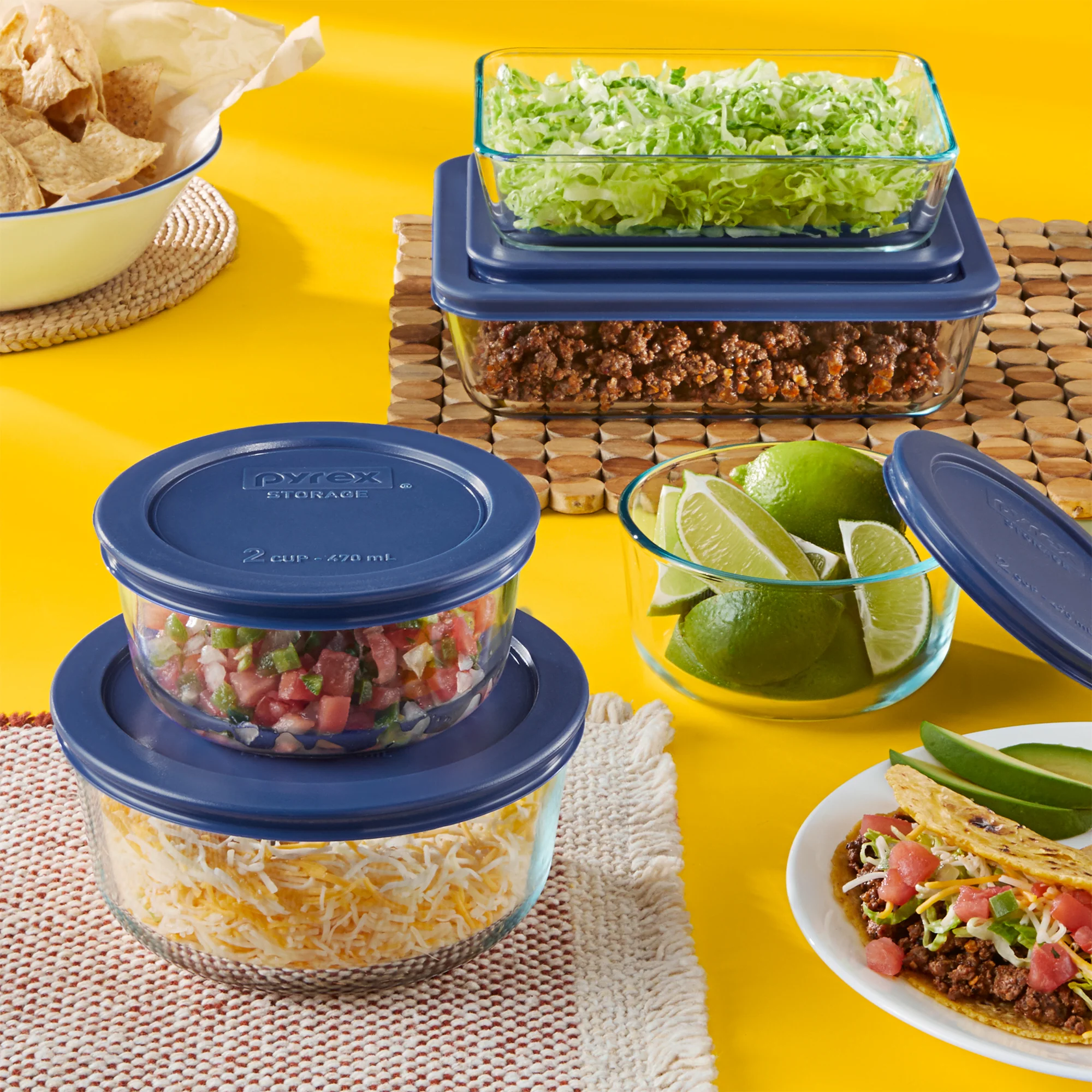 CLEARANCE Pyrex® Simply Store Storage 5 Piece Set-Navy Blue - Image 3