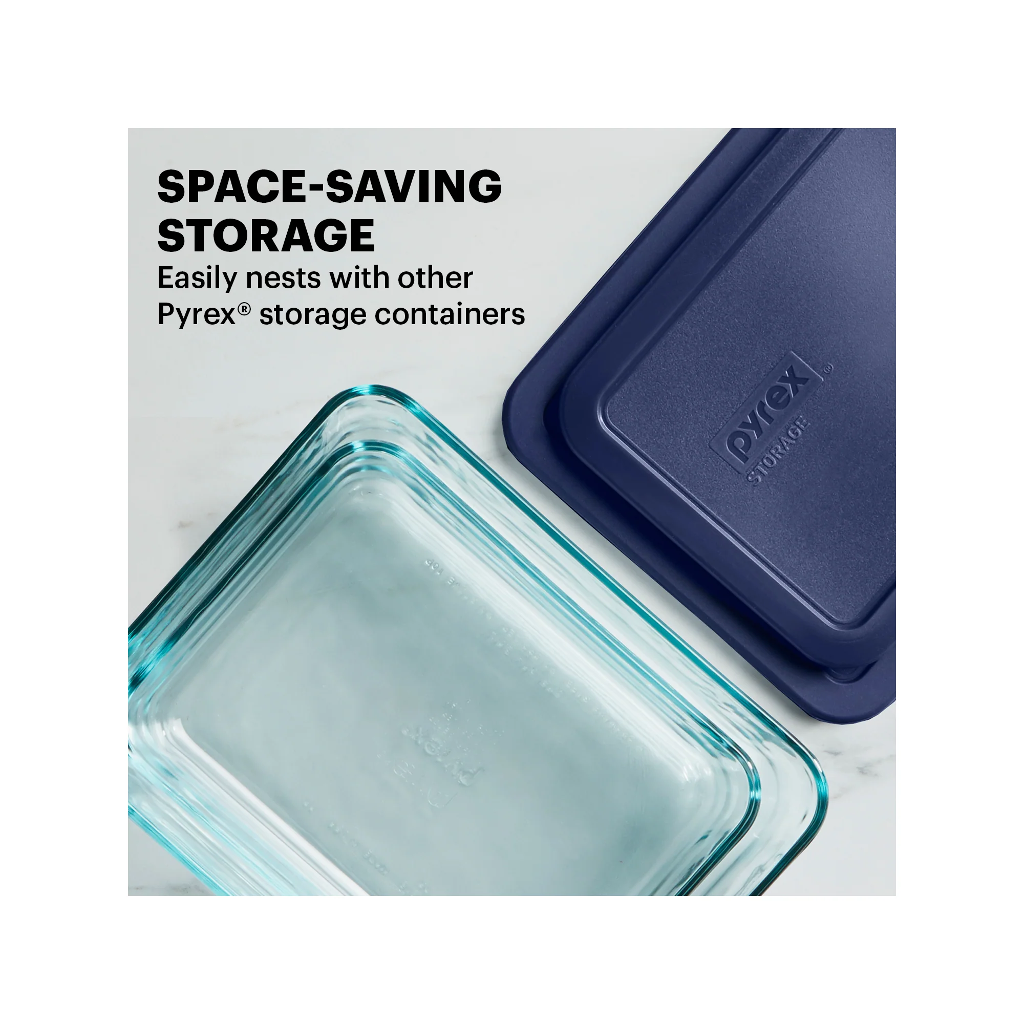 CLEARANCE Pyrex® Simply Store Storage 5 Piece Set-Navy Blue - Image 4