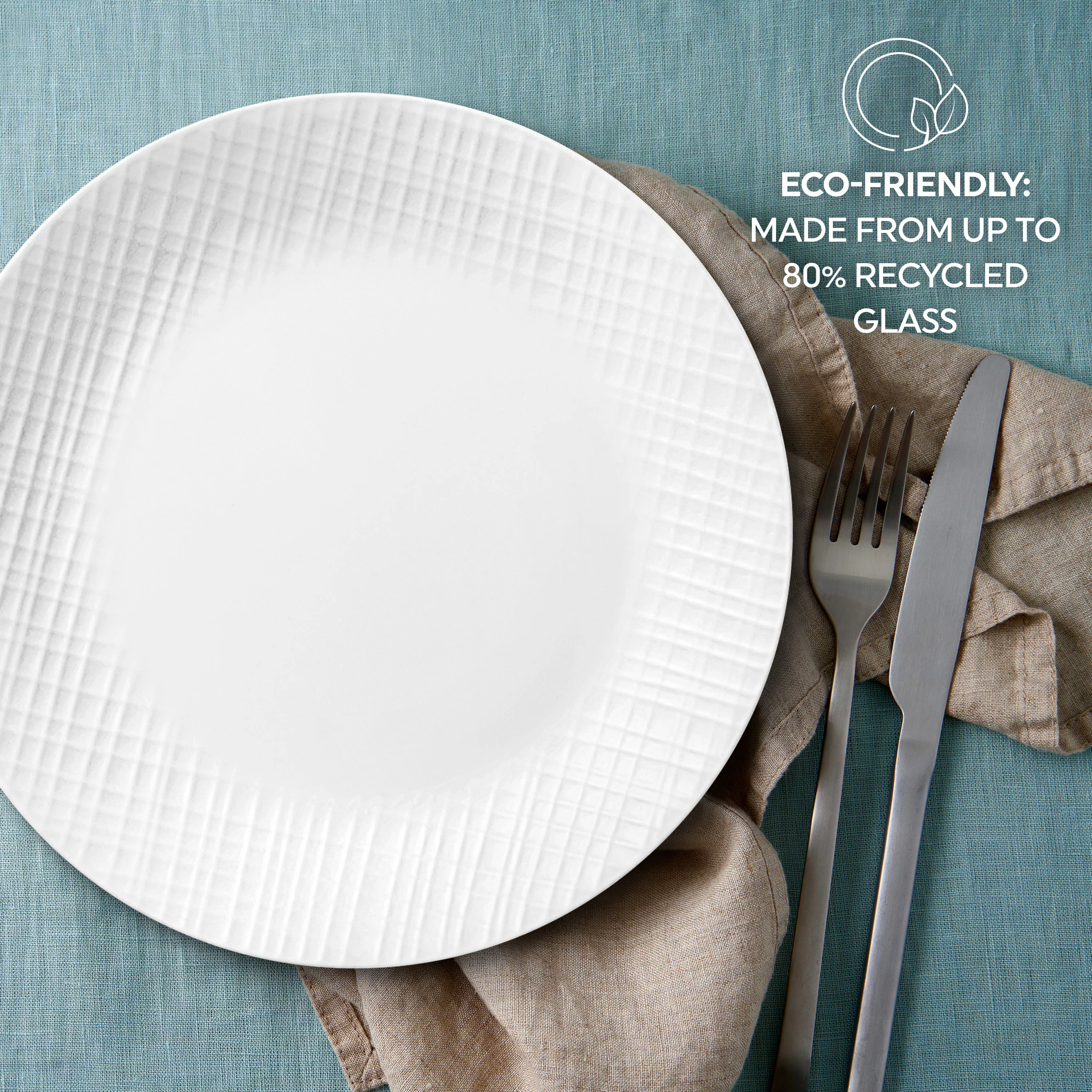 Corelle® Linen Weave 12 Piece Dinner Set - Image 5