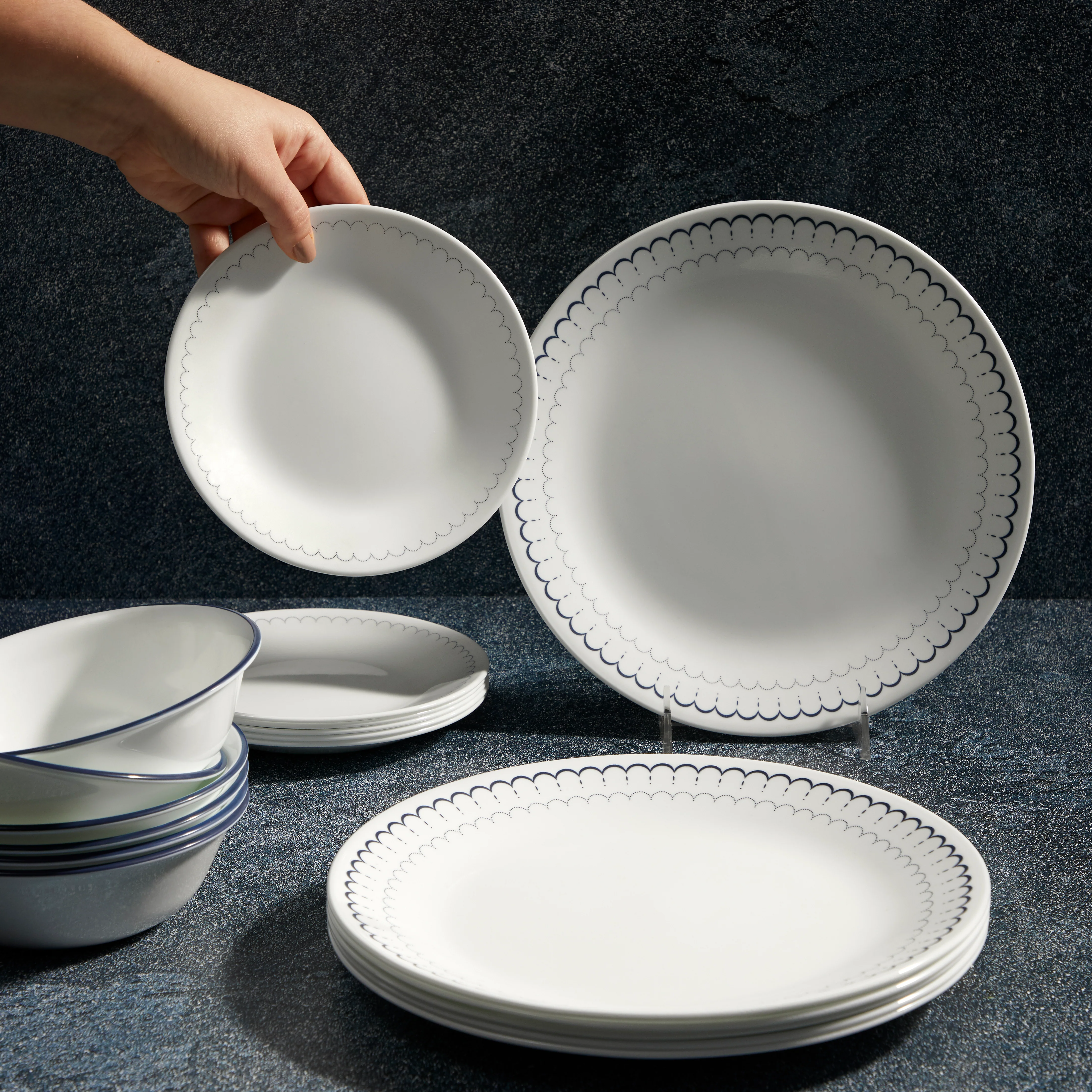Corelle® Caspian Lace 18 Piece Dinner Set-DTCM - Image 2