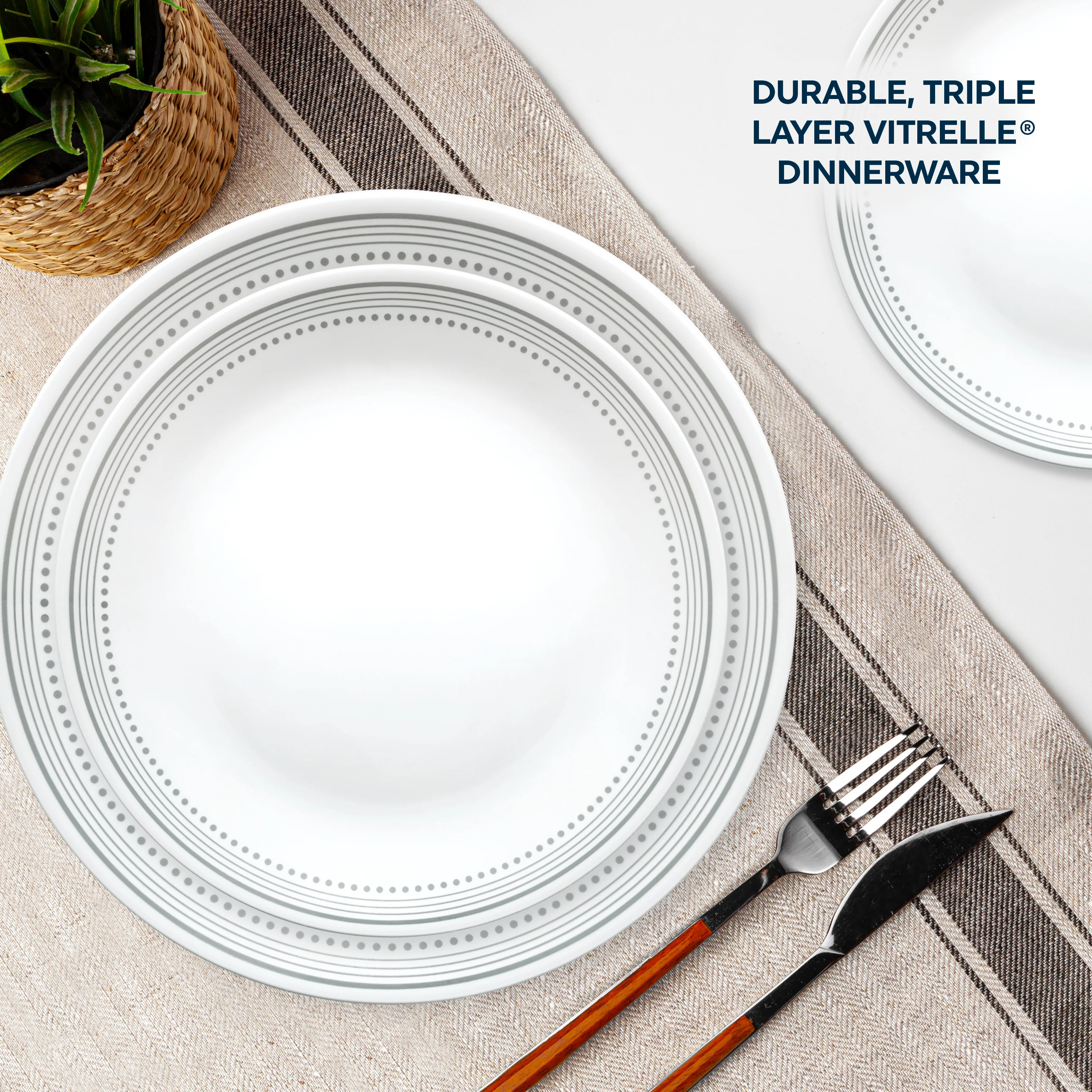 Corelle® Mystic Gray 12 Piece Dinner Set - Image 3