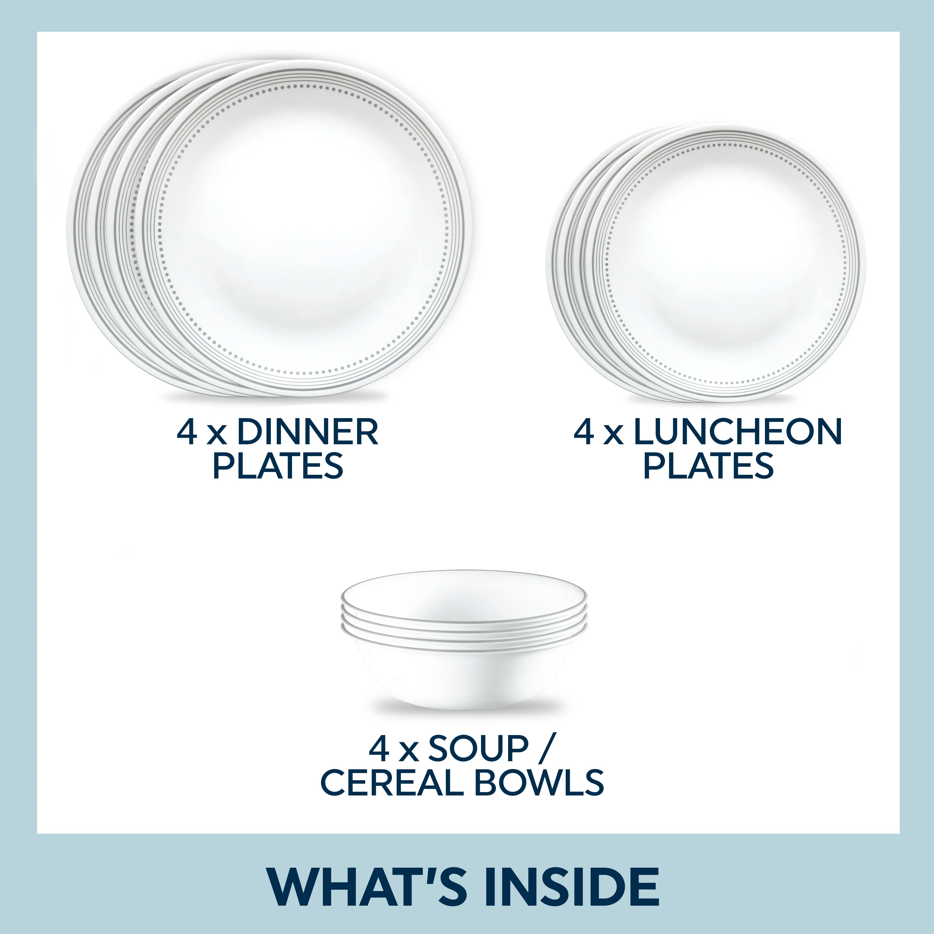 Corelle® Mystic Gray 12 Piece Dinner Set - Image 6