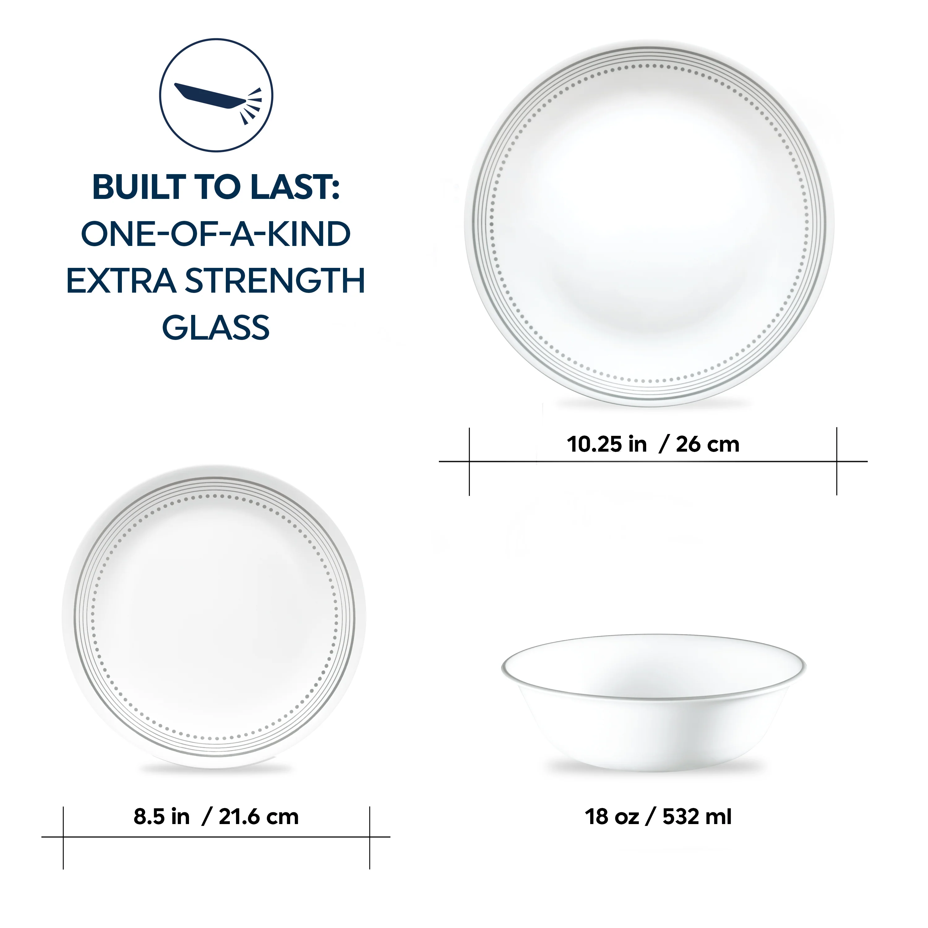 Corelle® Mystic Gray 12 Piece Dinner Set - Image 7