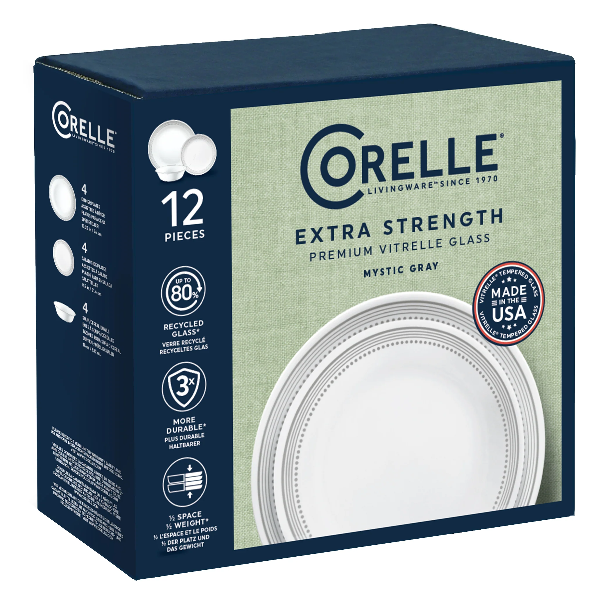 Corelle® Mystic Gray 12 Piece Dinner Set - Image 8