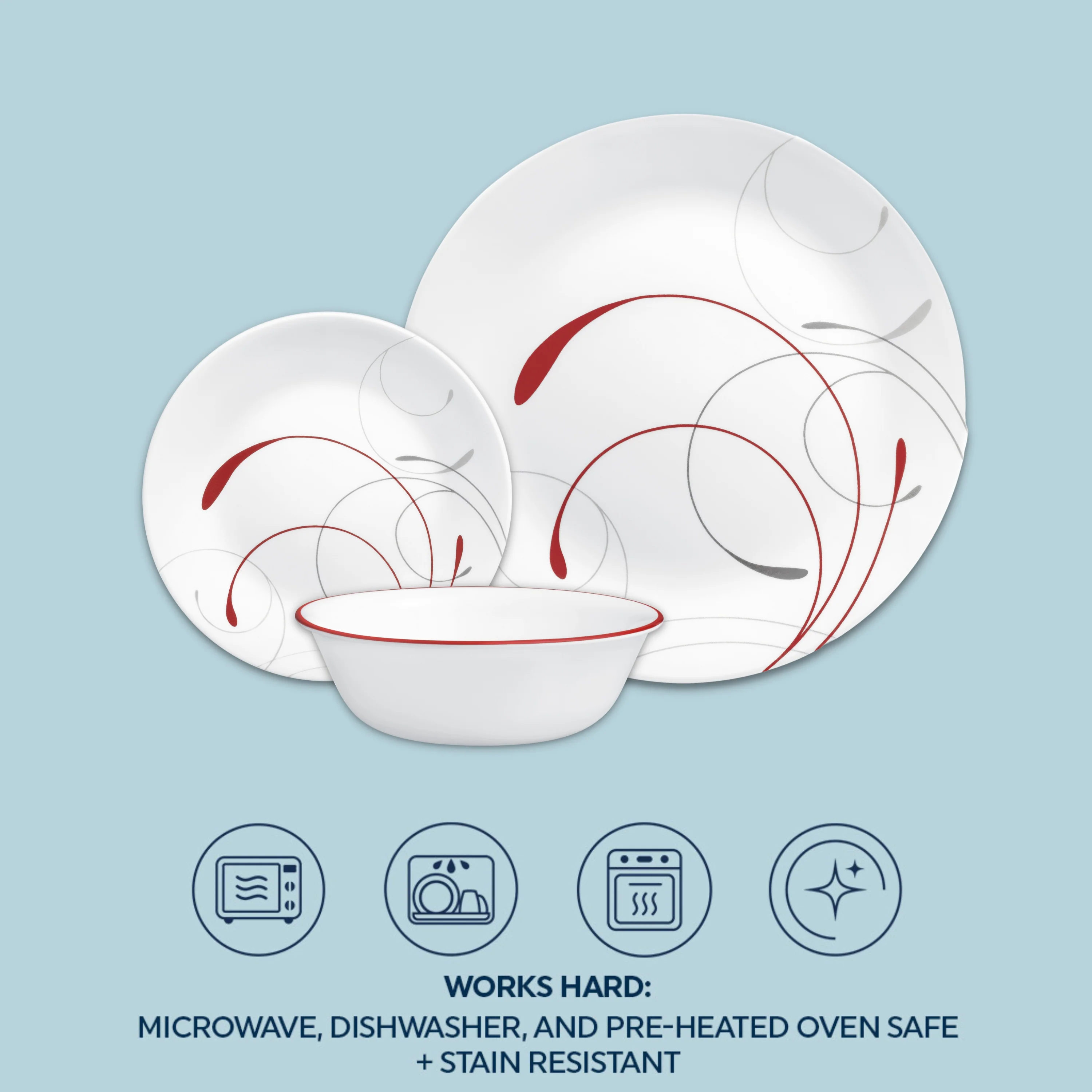Corelle® Splendor 12 Piece Dinner Set - Image 4