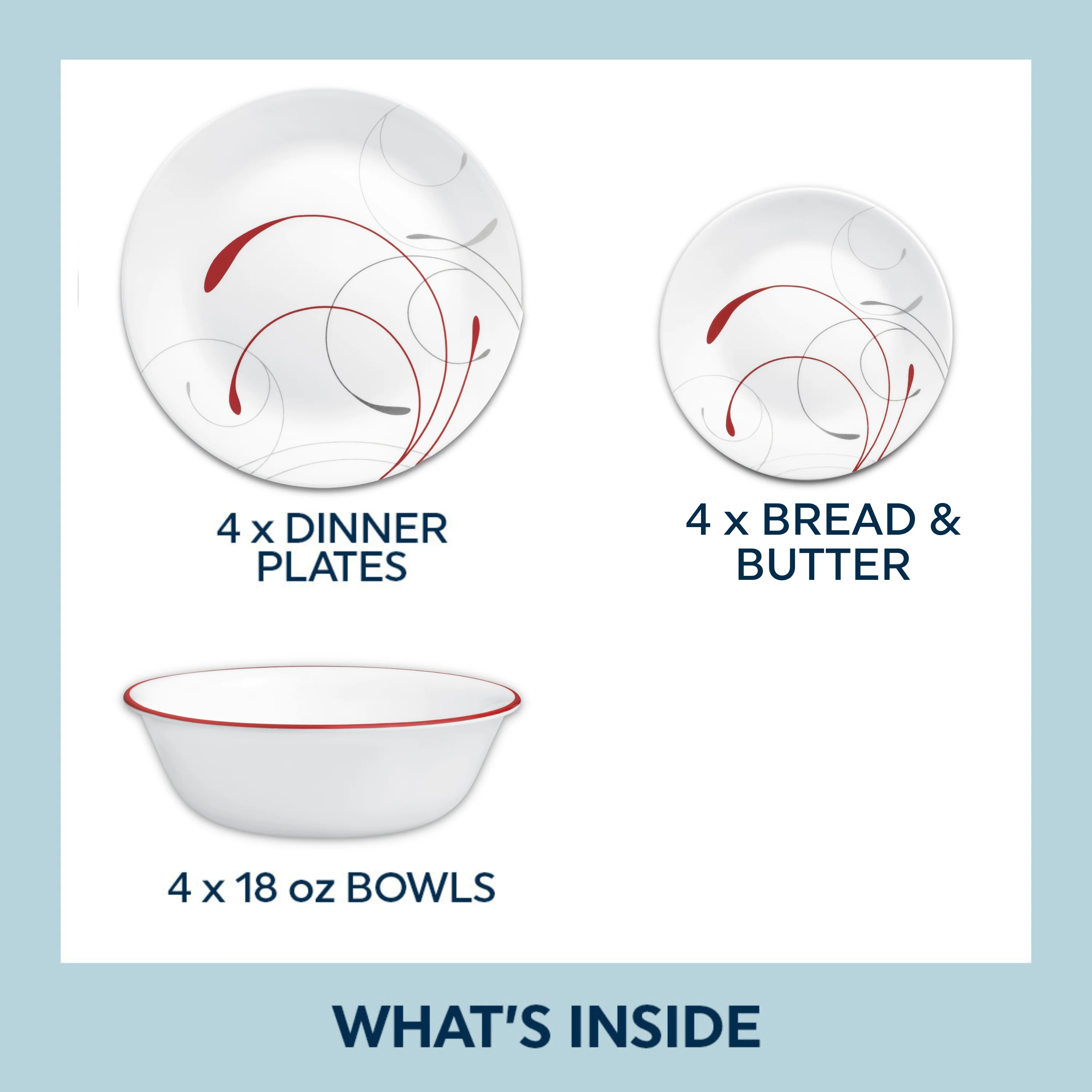 Corelle® Splendor 12 Piece Dinner Set - Image 5