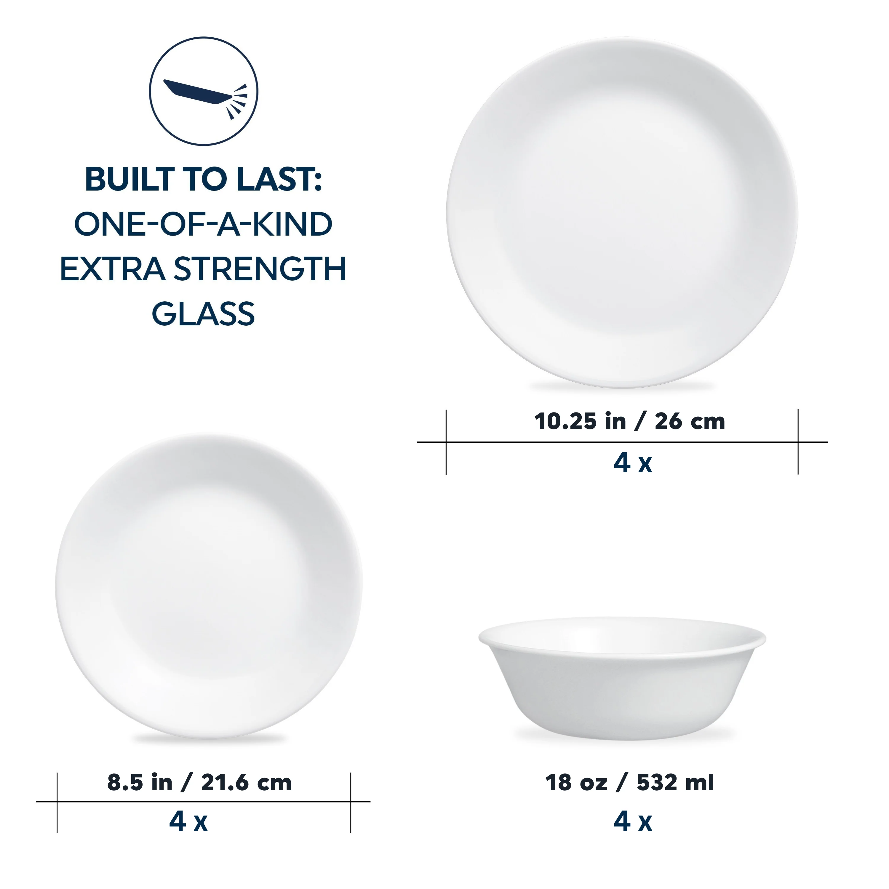 Corelle® Winter Frost White 12 Piece Dinner Set - Image 7