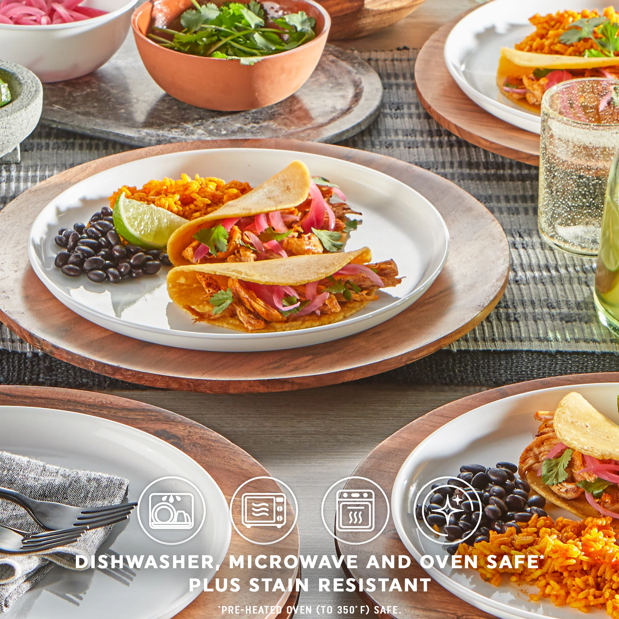 Corelle® Modern Round 12 Piece Dinner Set - Image 3