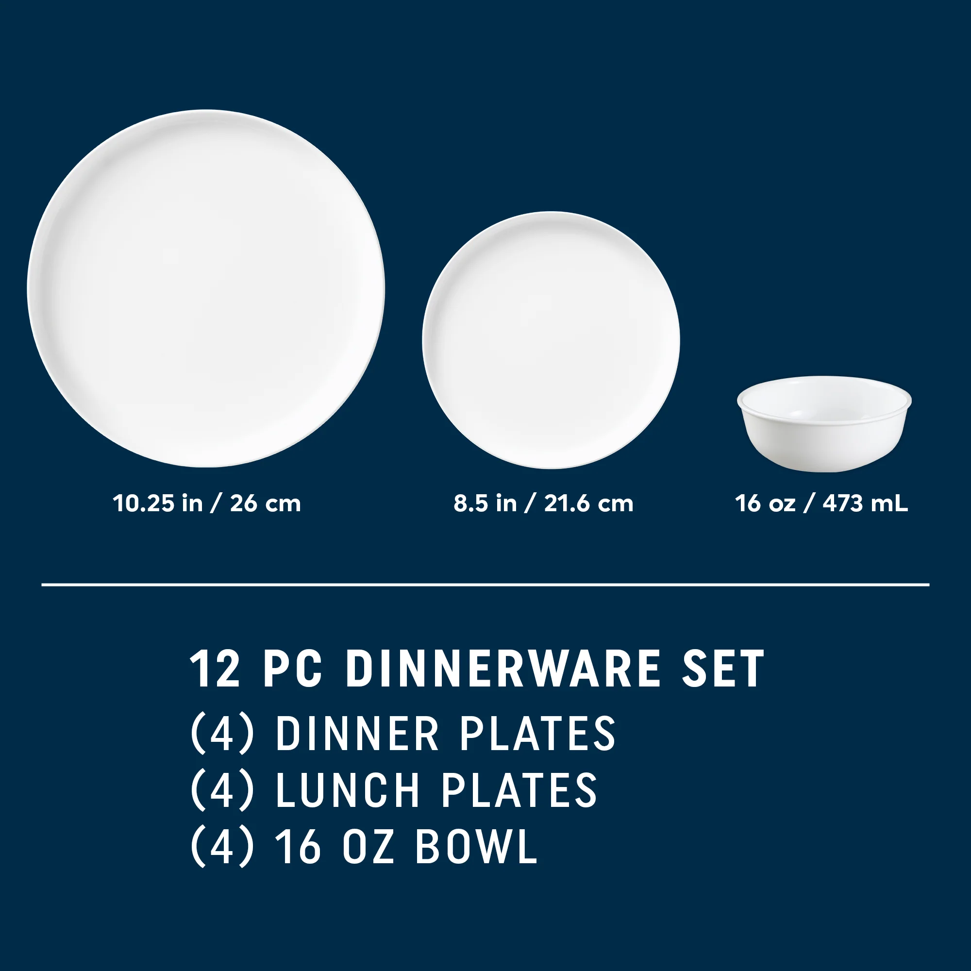 Corelle® Modern Round 12 Piece Dinner Set - Image 4