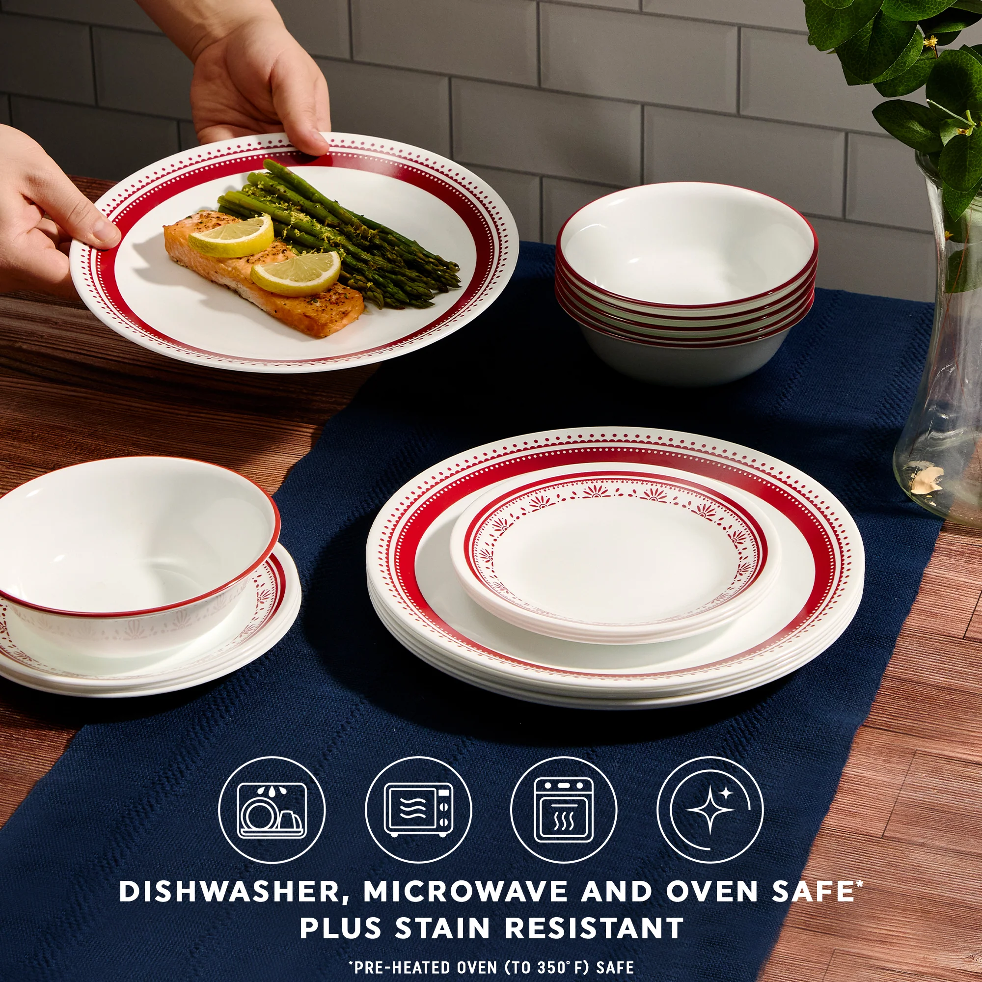 Corelle® Sadie 18 Piece Dinner Set-DTCM - Image 2