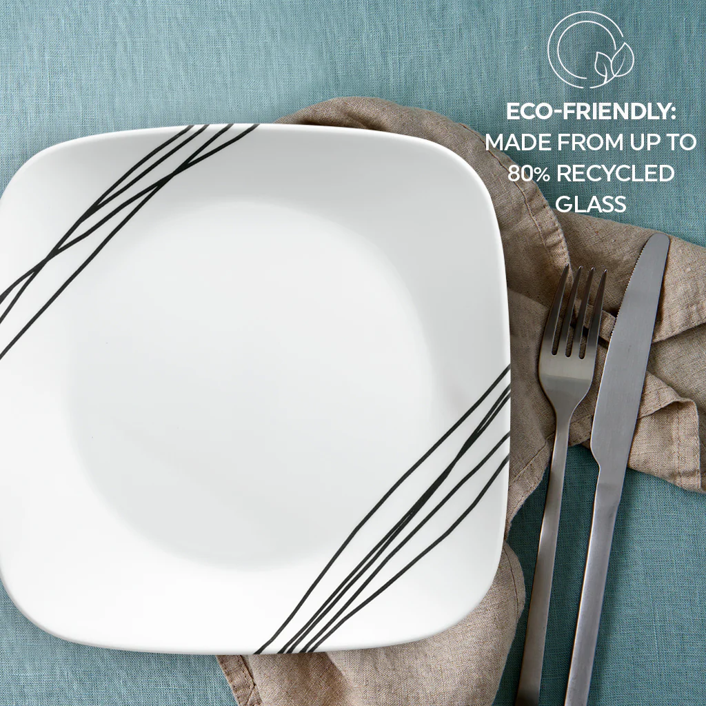 Corelle® Square Simple Sketch 12 Piece Dinner Set - Image 3