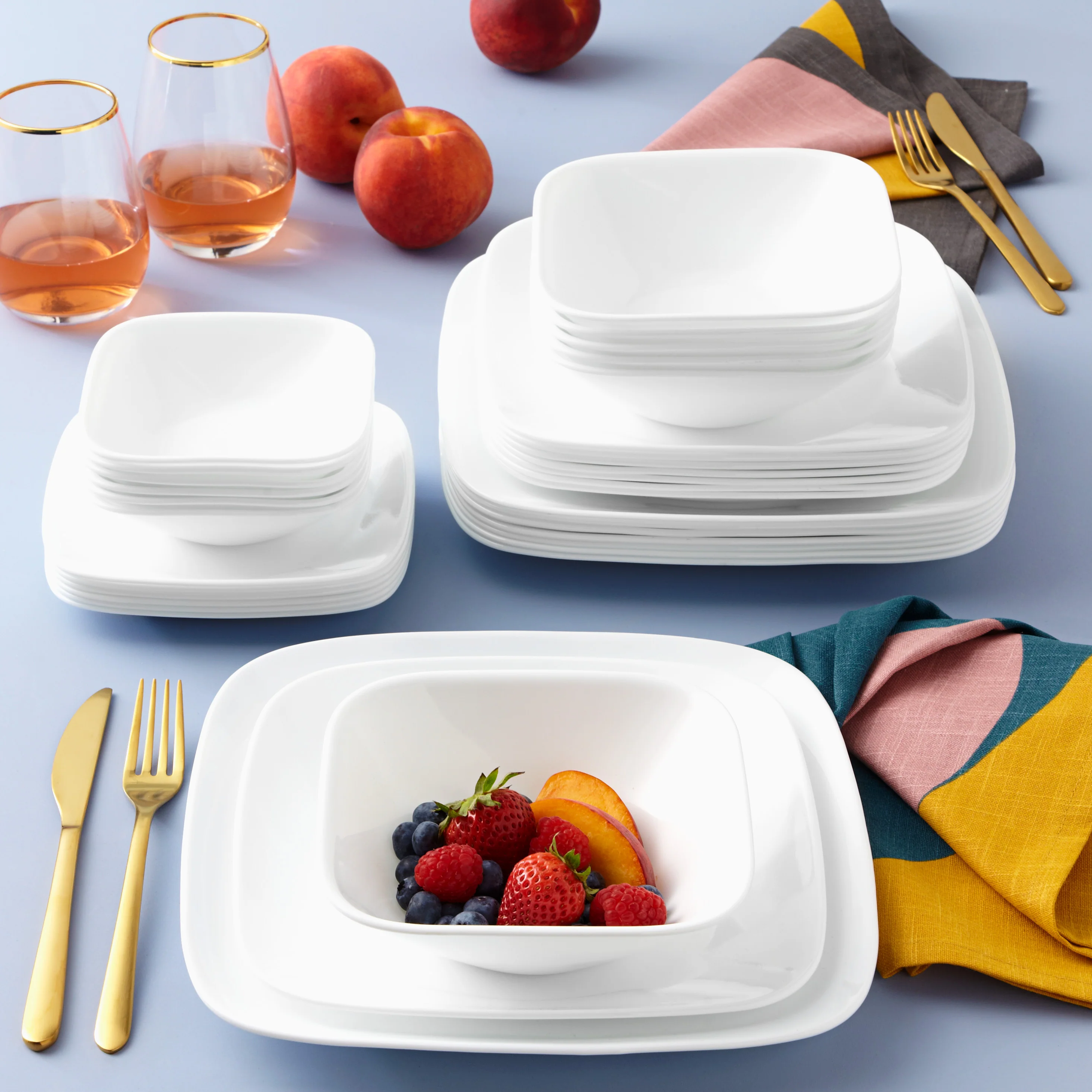 Corelle® Square Pure White 12 Piece Dinner Set - Image 3