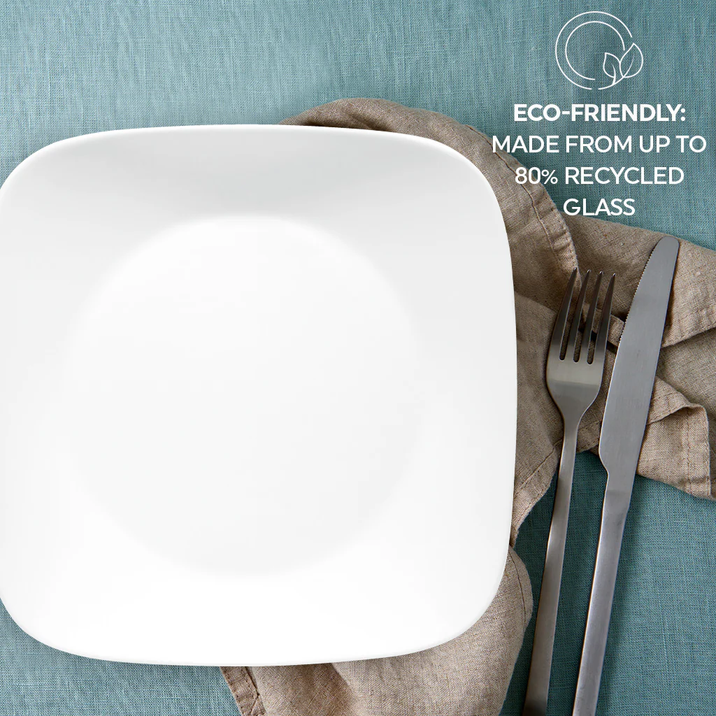 Corelle® Square Pure White 12 Piece Dinner Set - Image 6