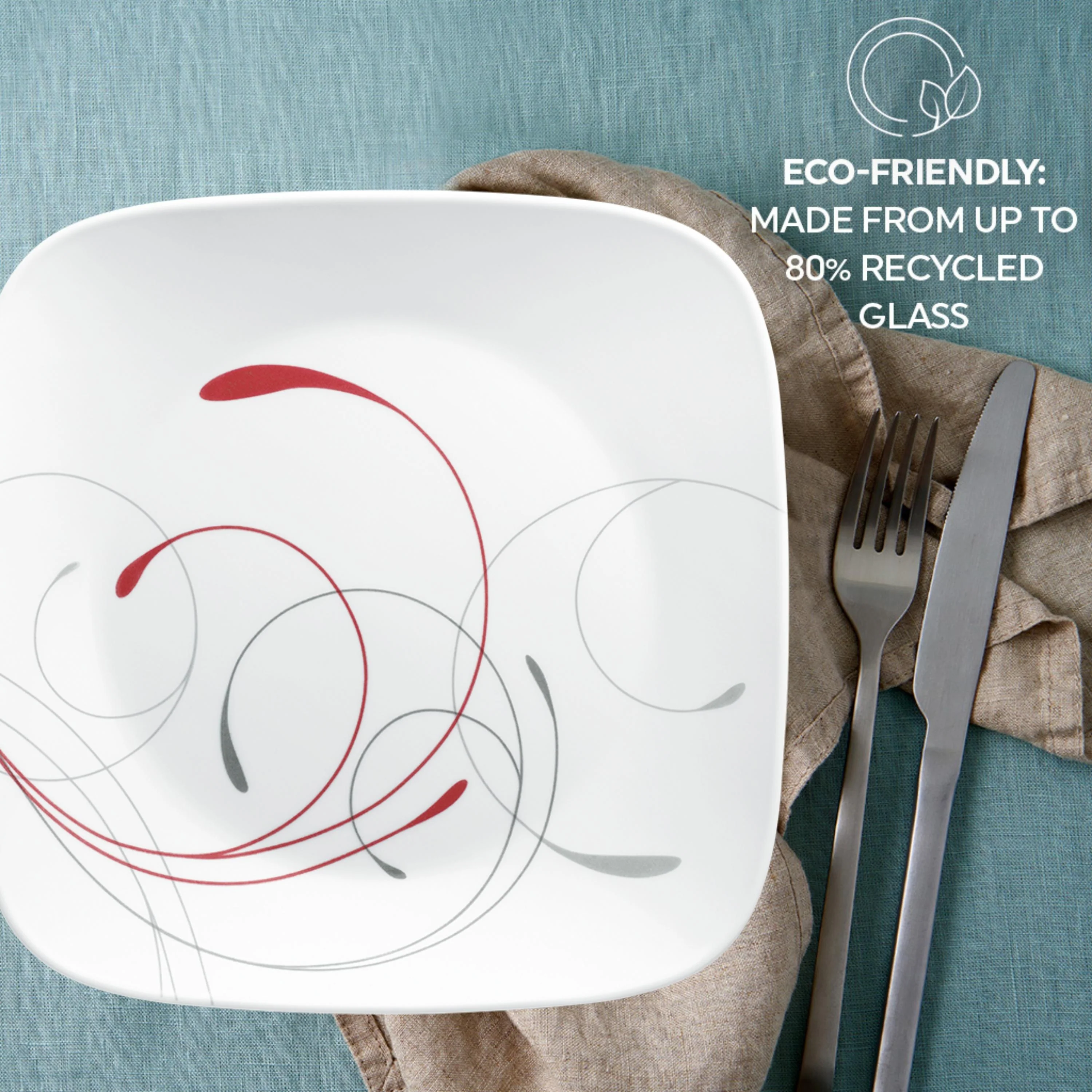 Corelle® Square Splendor 12 Piece Dinner Set - Image 5