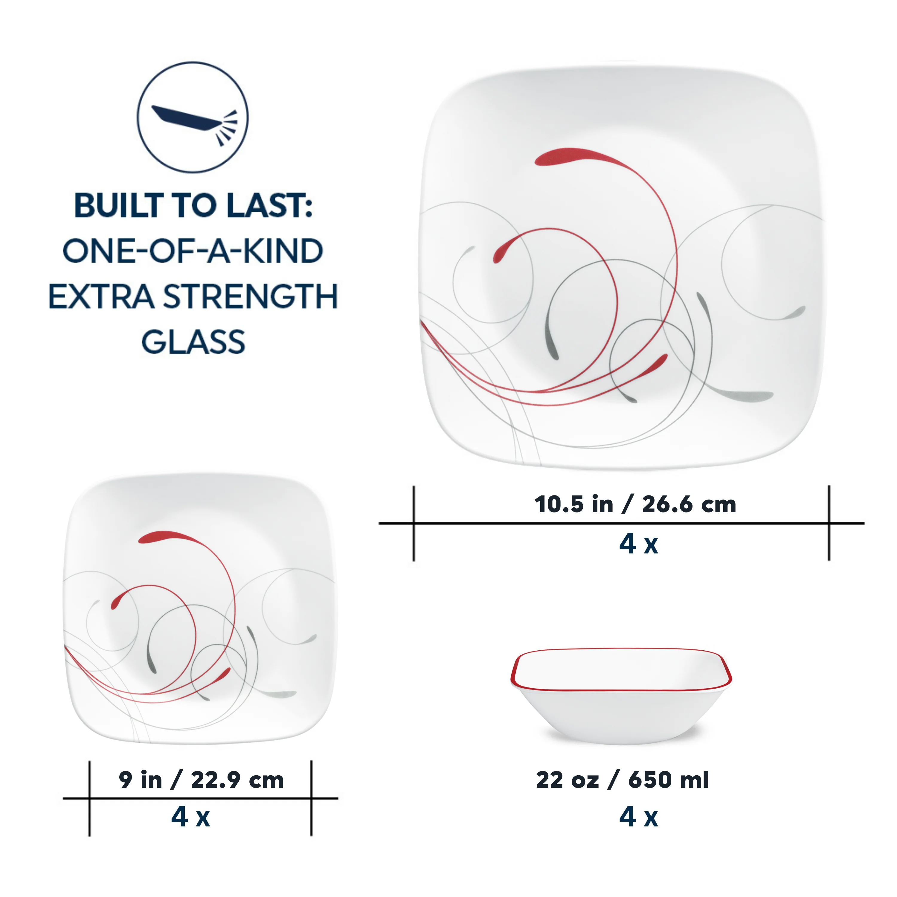 Corelle® Square Splendor 12 Piece Dinner Set - Image 7