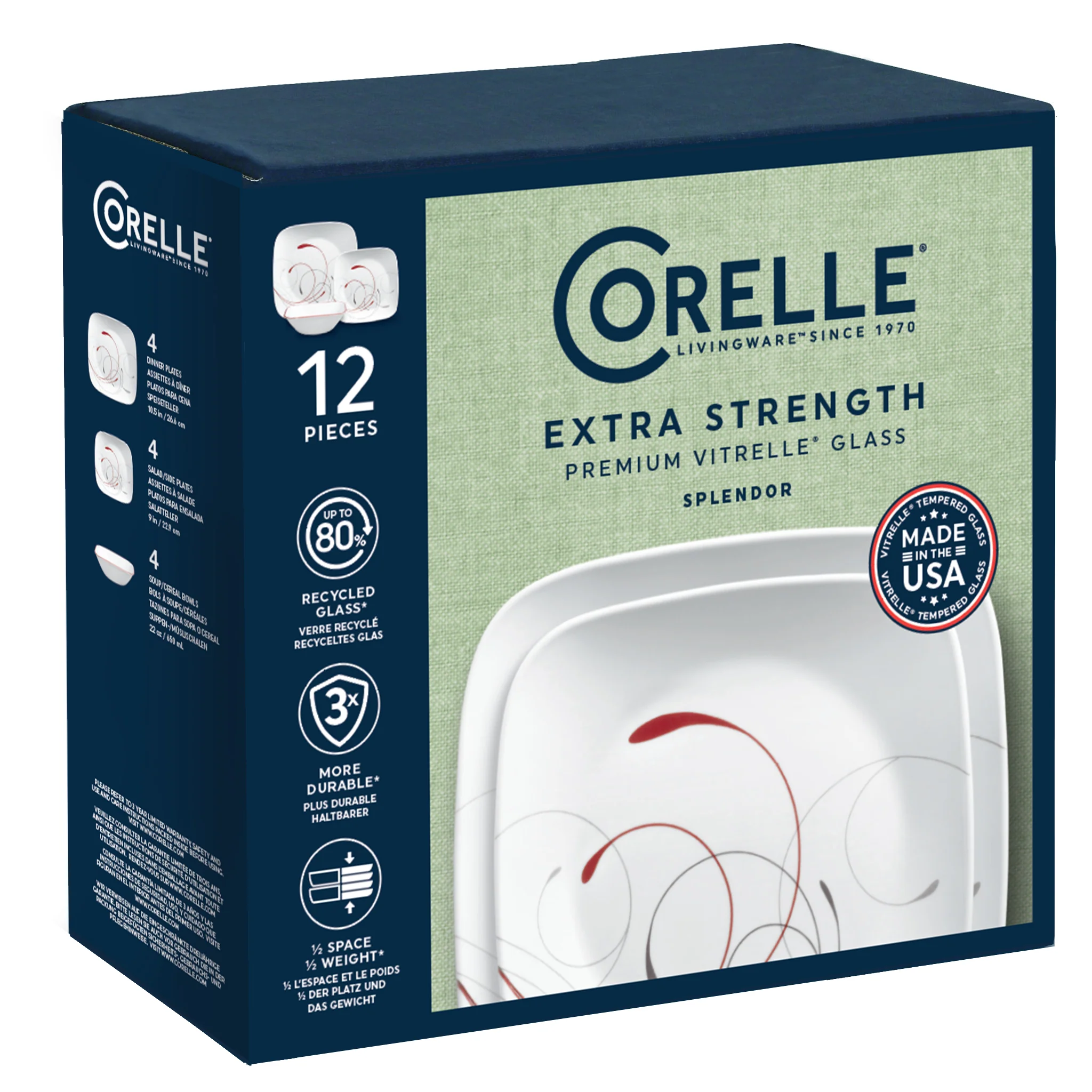 Corelle® Square Splendor 12 Piece Dinner Set - Image 8