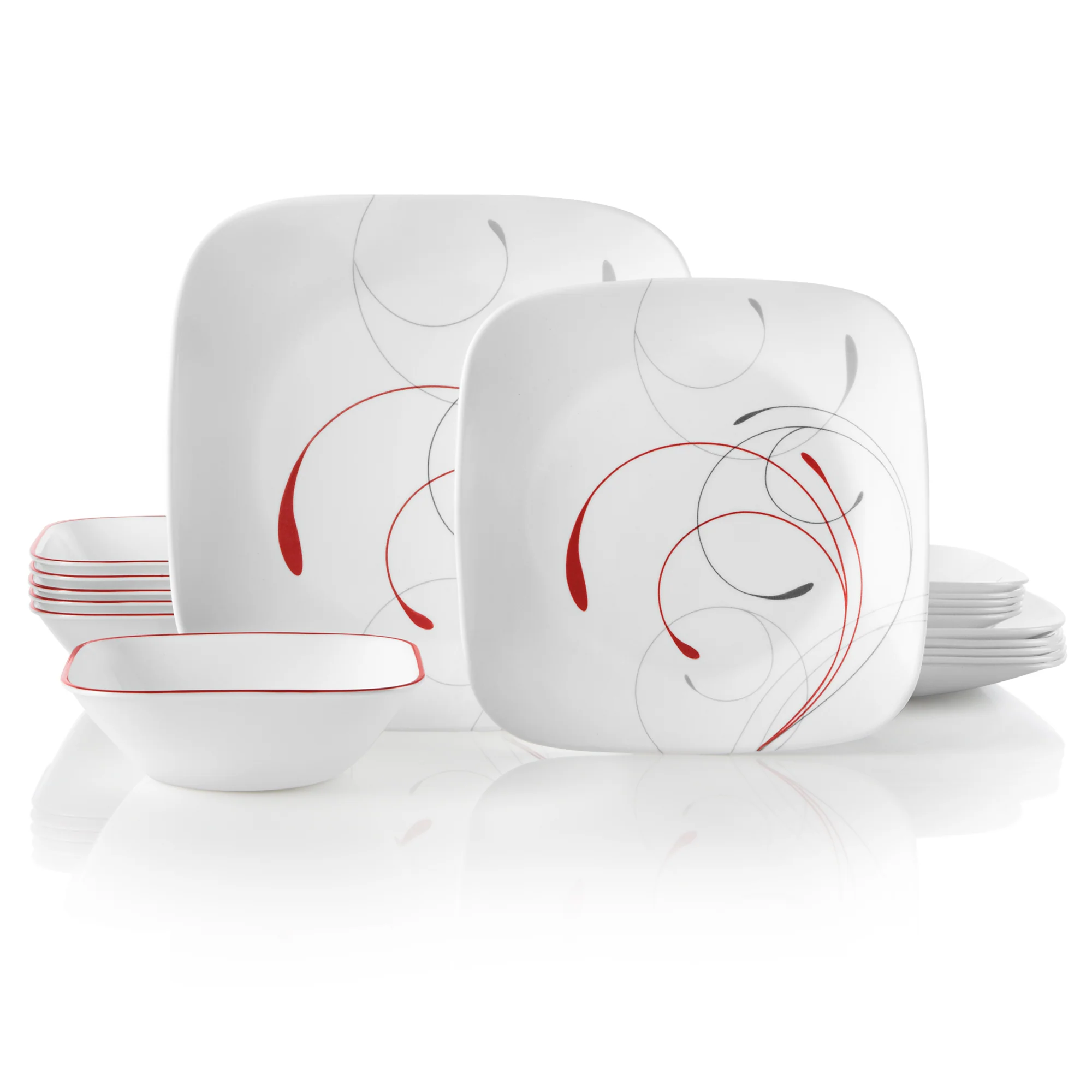 Corelle® Square Splendor 18 Piece Dinner Set-DTCM - Image 2