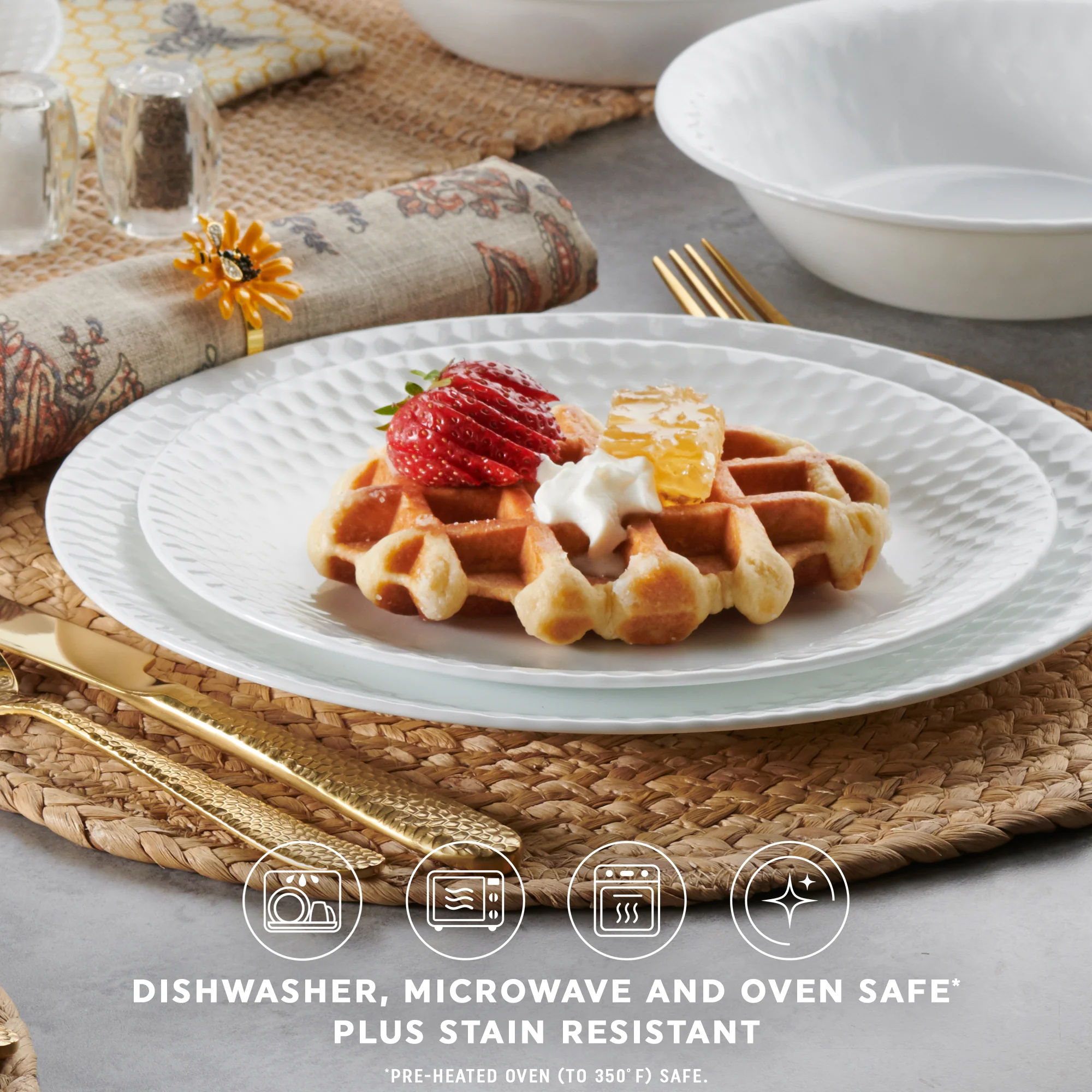 Corelle® Honeybee 18 Piece Dinner Set - Image 3