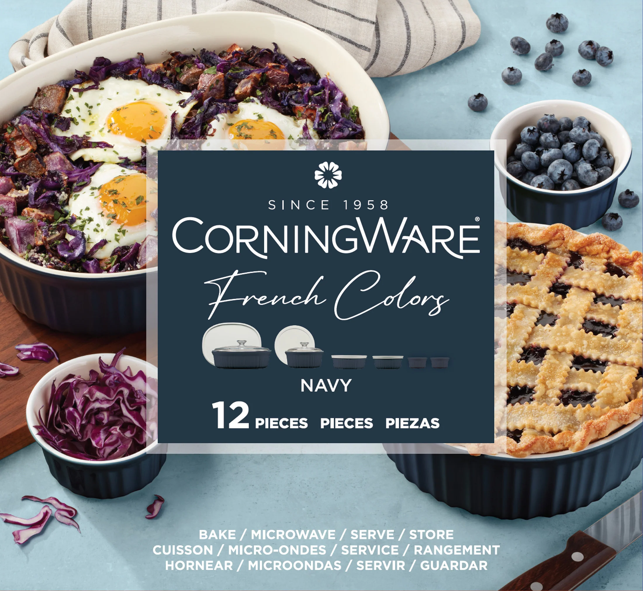 Corningware® FW Colors 12 Piece Set Navy - Image 7