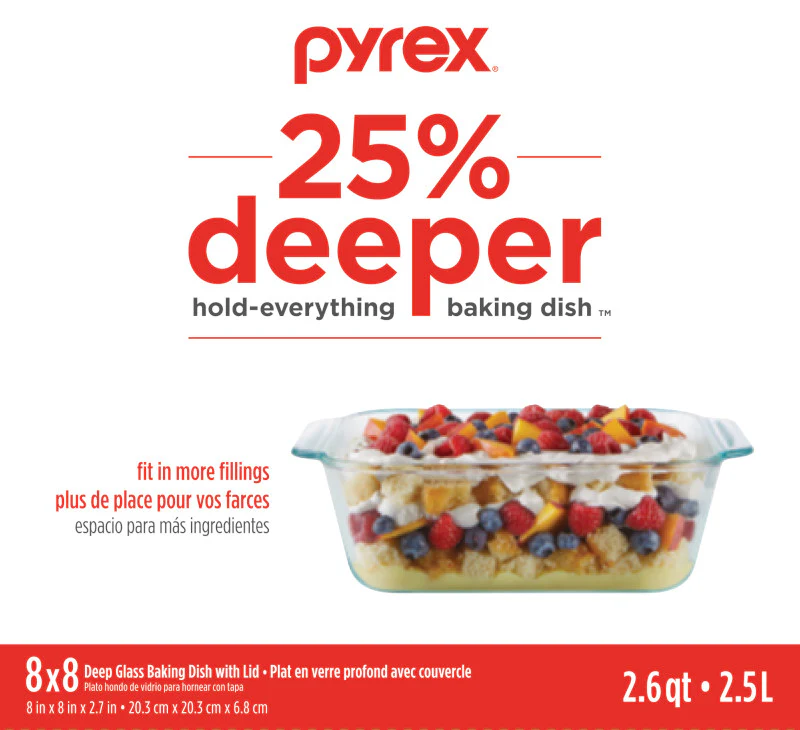 Pyrex® Deep Dish Square Baker 2.5L - Image 3
