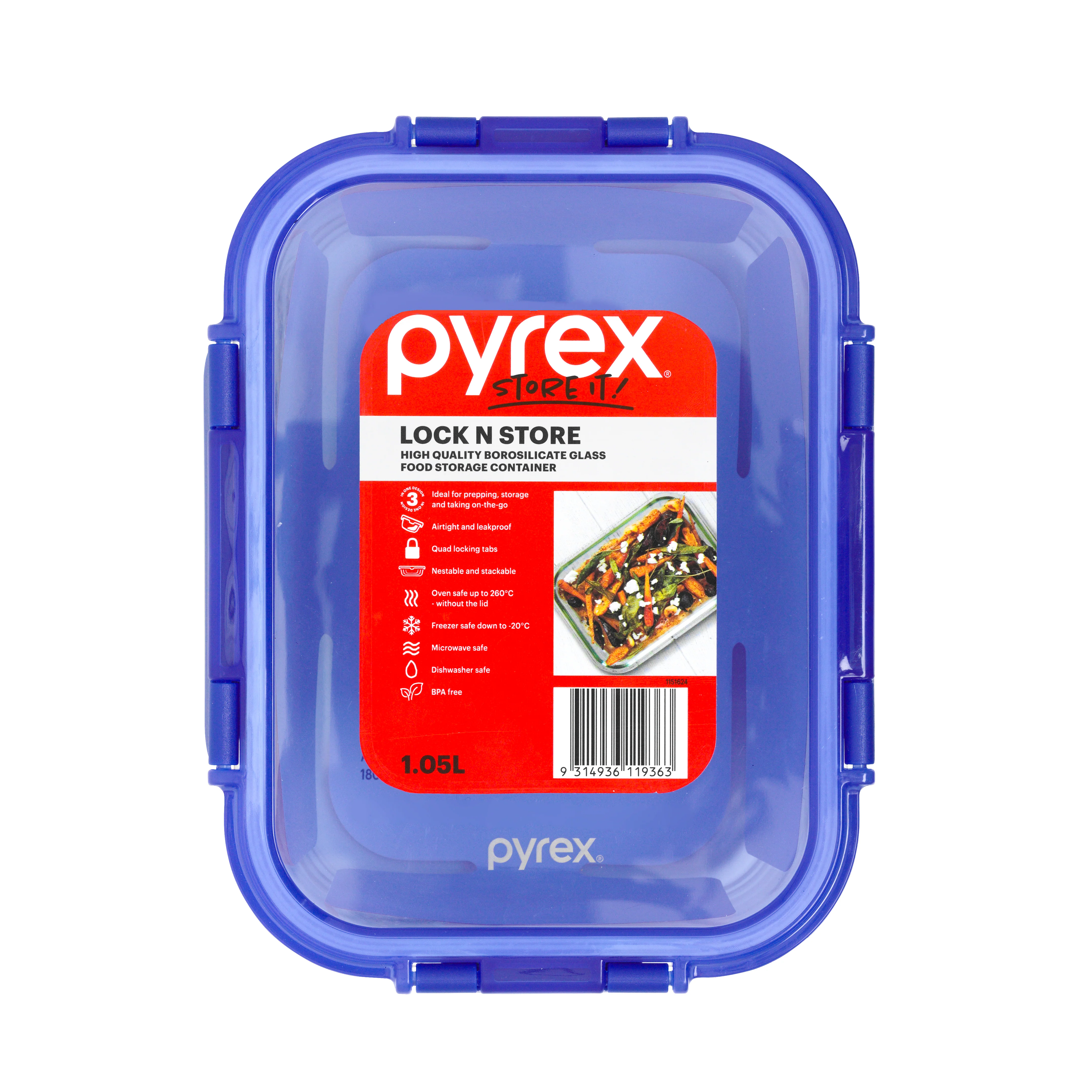 Pyrex® Storage Lock N Store Rectangle 1L - Image 2