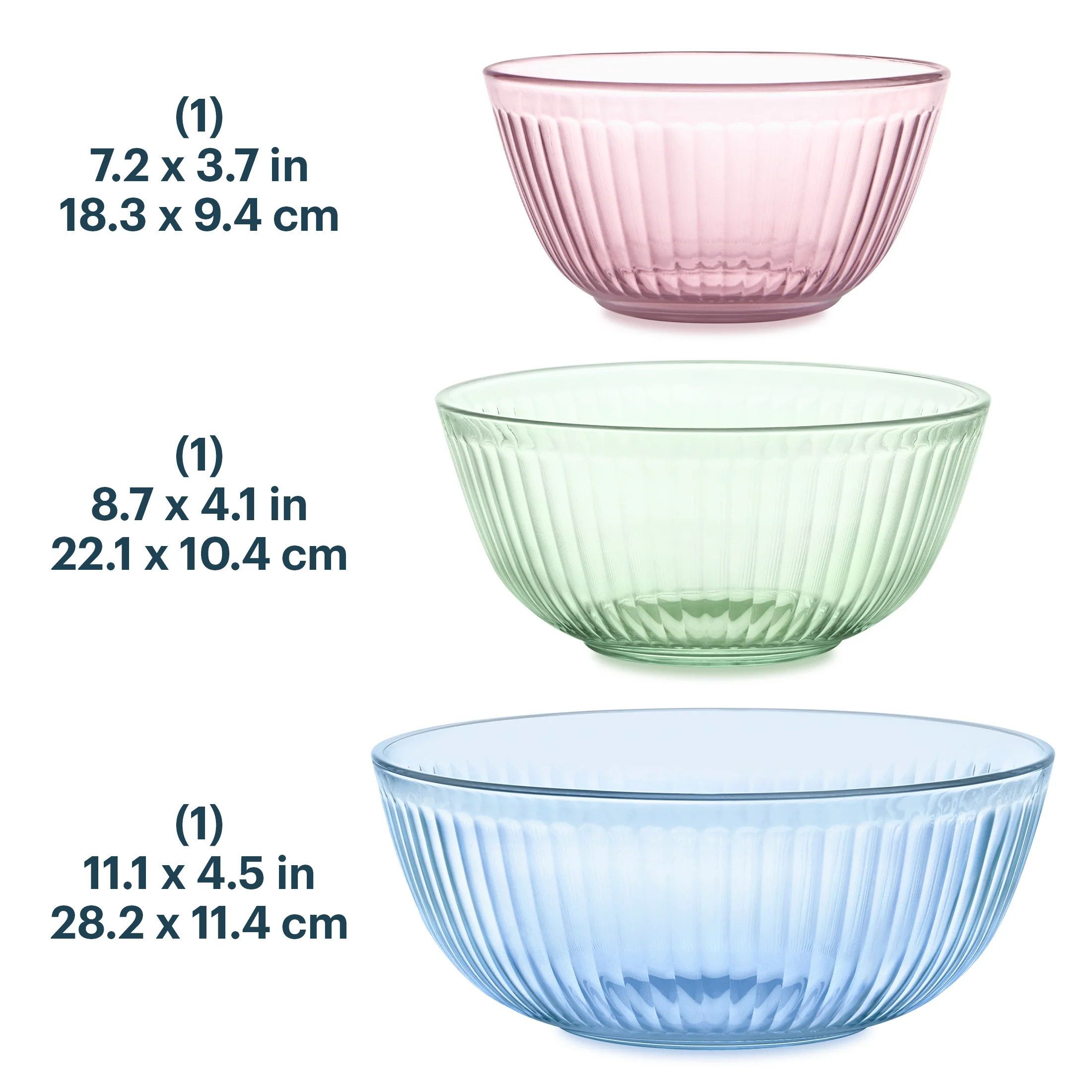 Pyrex® Colors Sculptured 3 Piece Bowl Set - Image 2