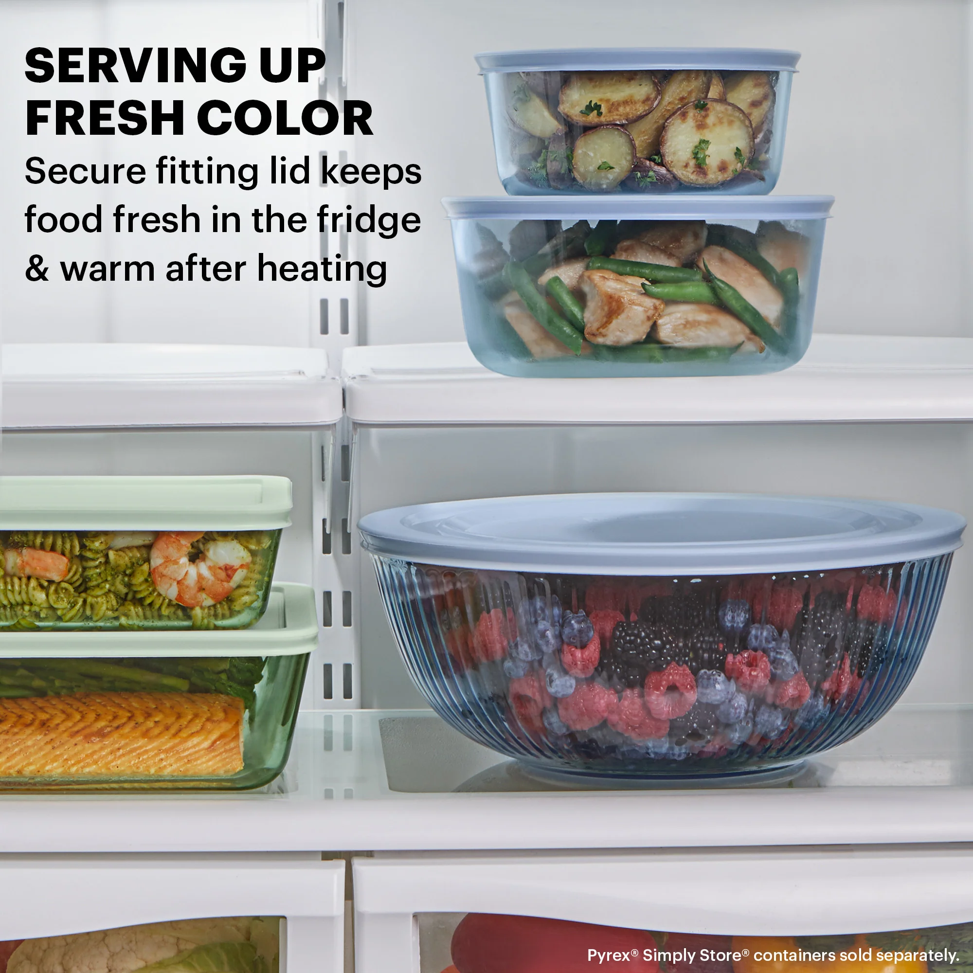 Pyrex® Colors Sculptured 3 Piece Bowl Set (Yellow/Green/Blue) - Image 4