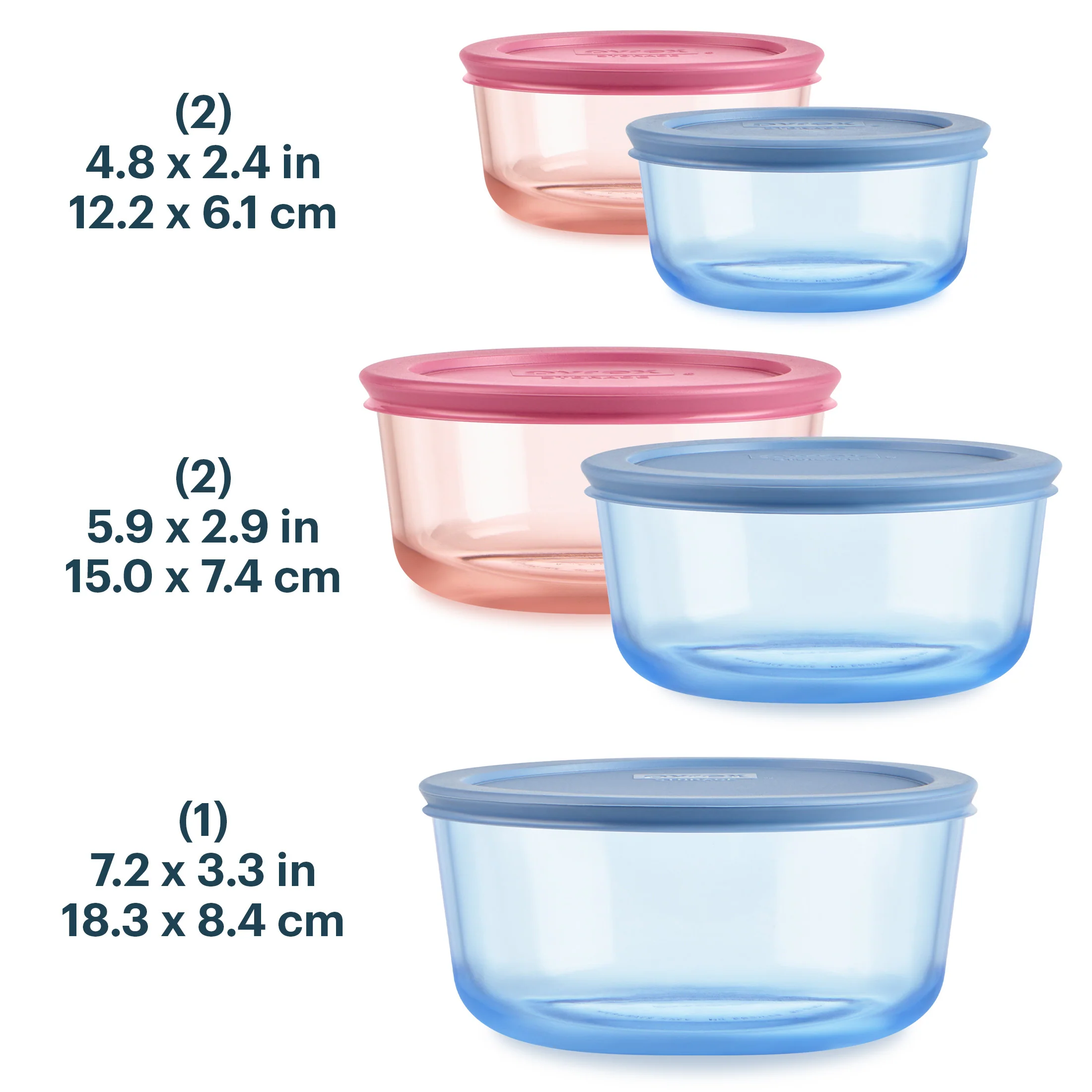 Pyrex® Colors Simply Store Storage 5 Piece Set - Image 2