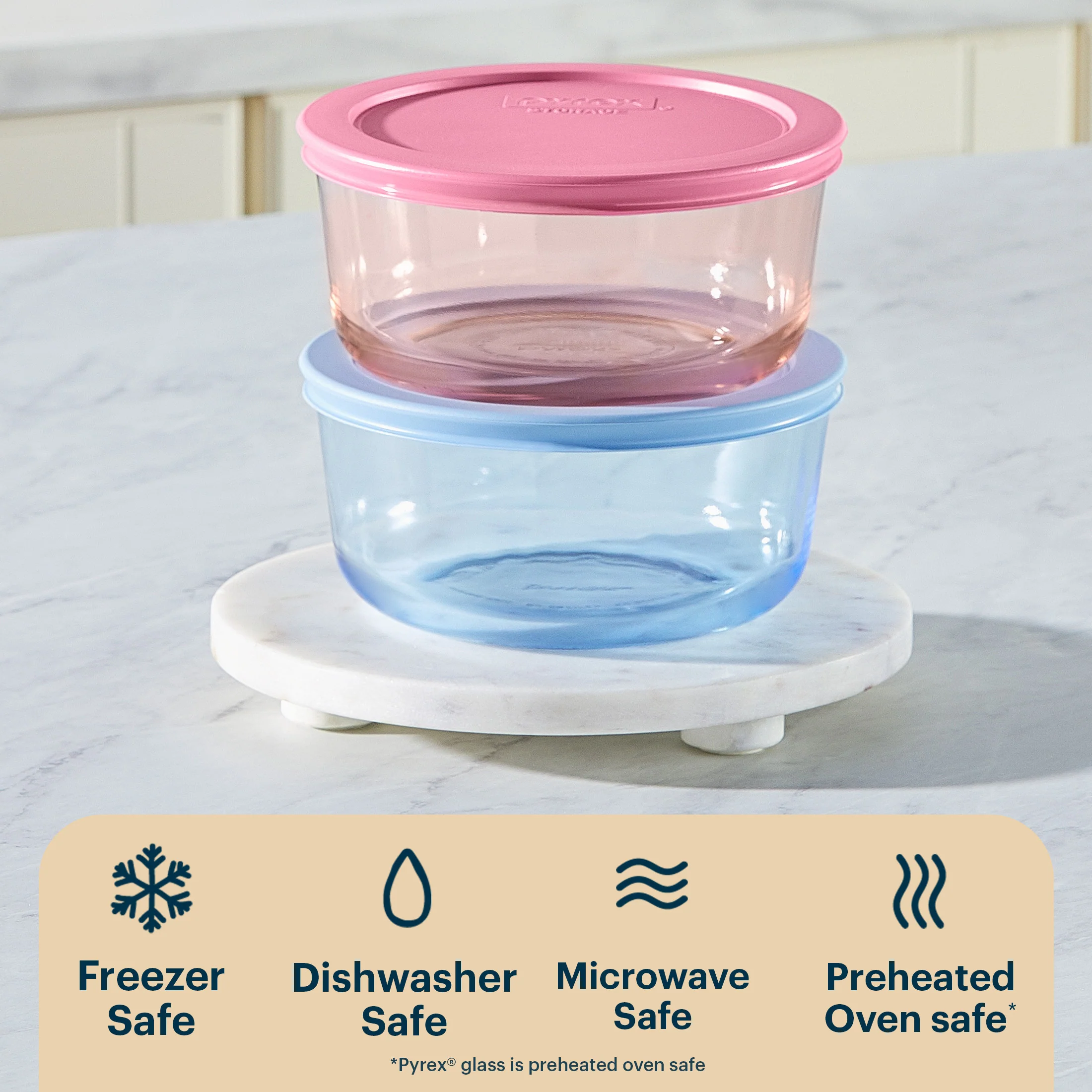 Pyrex® Colors Simply Store Storage 2 Piece Set - Image 3