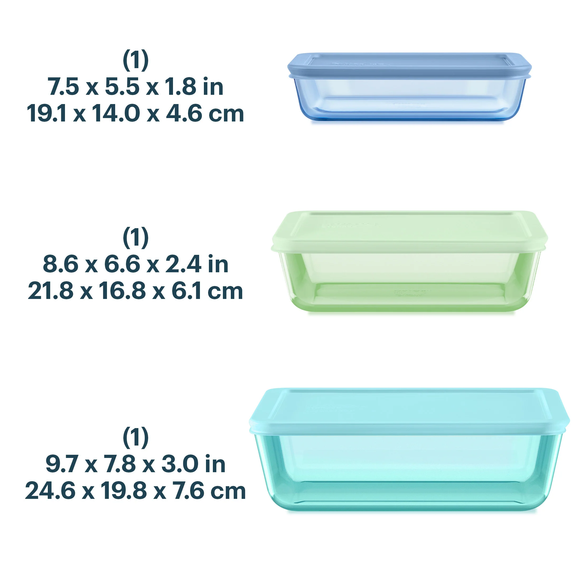 Pyrex® Colors Simply Store Storage 3 Piece Set - Image 2