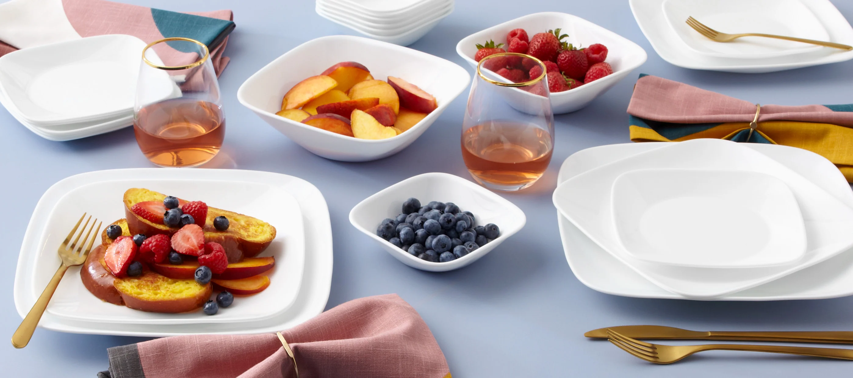 Corelle® Square Pure White 18 Piece Dinner Set-DTCM - Image 3