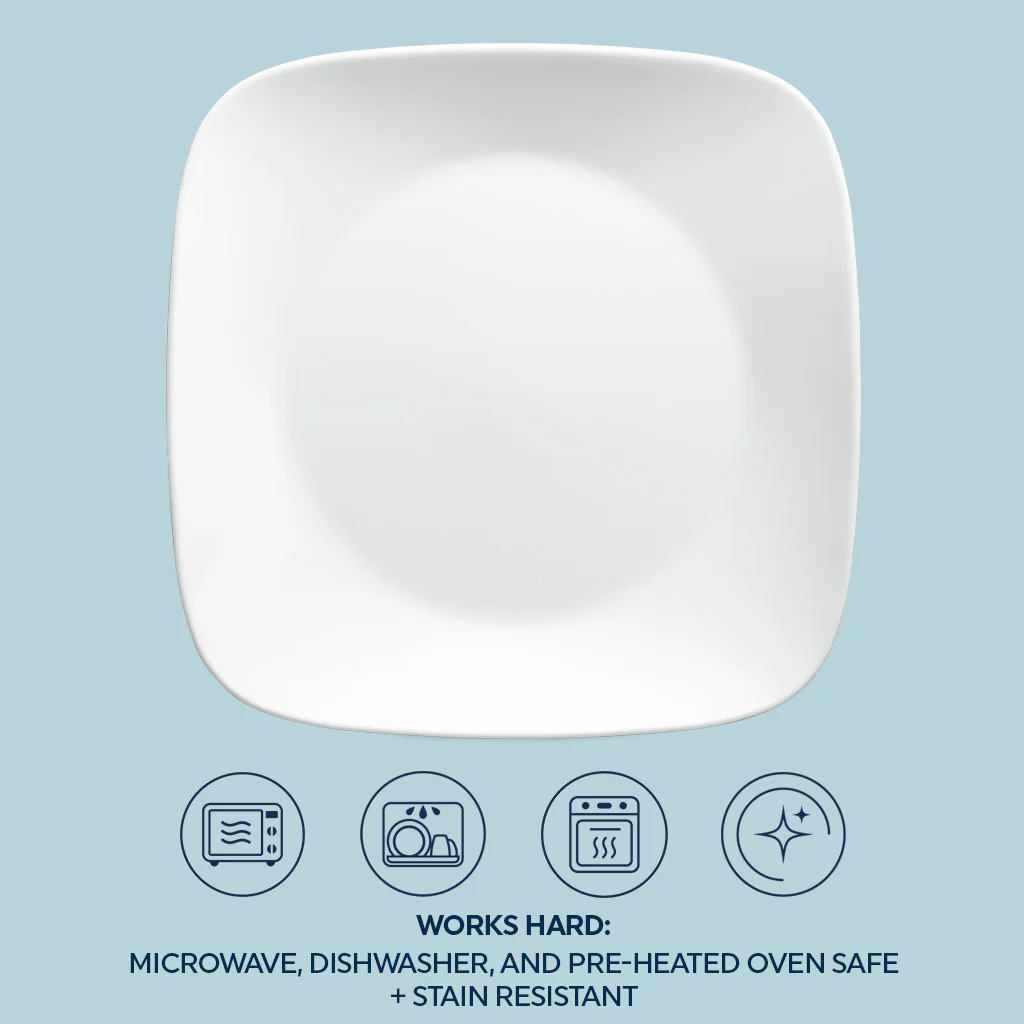 Corelle® Square Pure White 12 Piece Dinner Set - Image 7