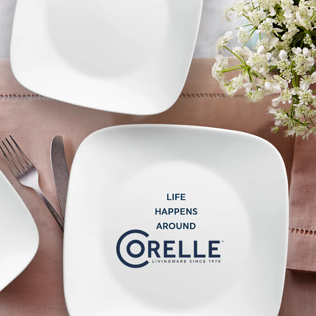 Corelle® Square Pure White 12 Piece Dinner Set - Image 4